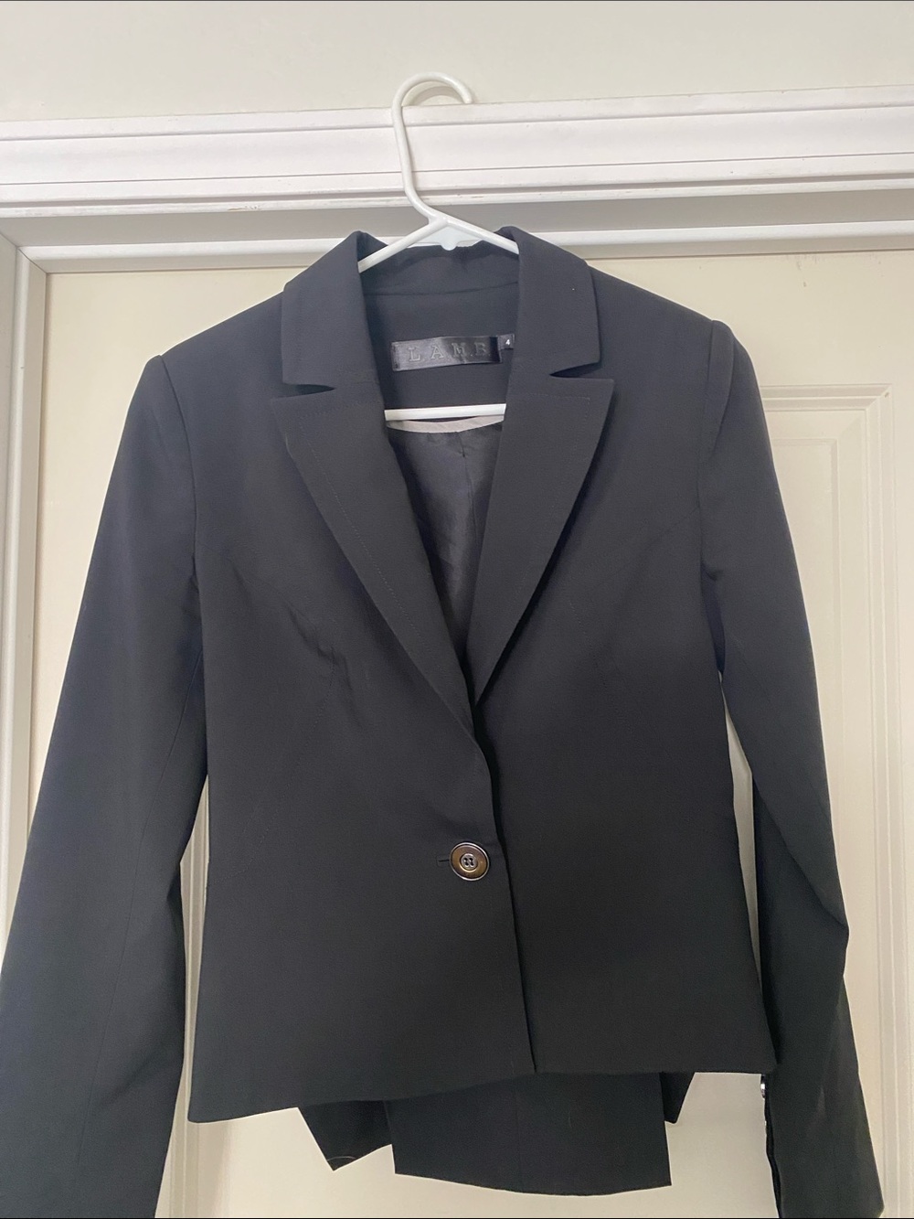L.A.M.B. Classic Black Women's Blazer Jacket - Tailored Single-Button size 4